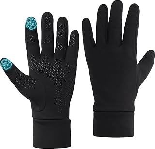 Running Gloves for Men with Warm Lining, Thermal Non-Slip Touch Screen Gloves for Sports, Walking, Riding, Driving, Cycling