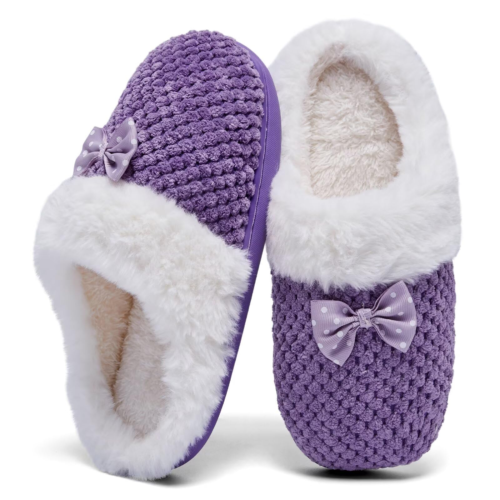 Kids Toddler Girls Slippers Memory Foam Comfort Wool-Like Plush Fleece Lined Win