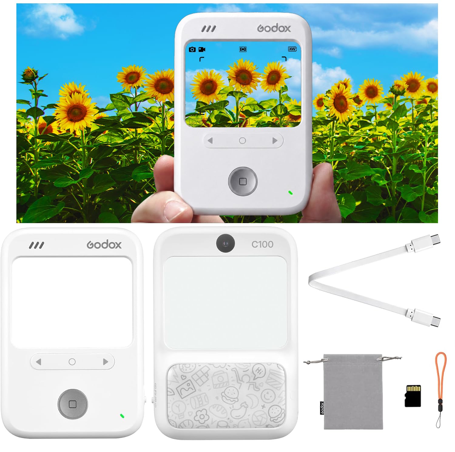 Godox C100KIT Screenless Compact Camera Kit with Transparent Viewfinder, Multi-A