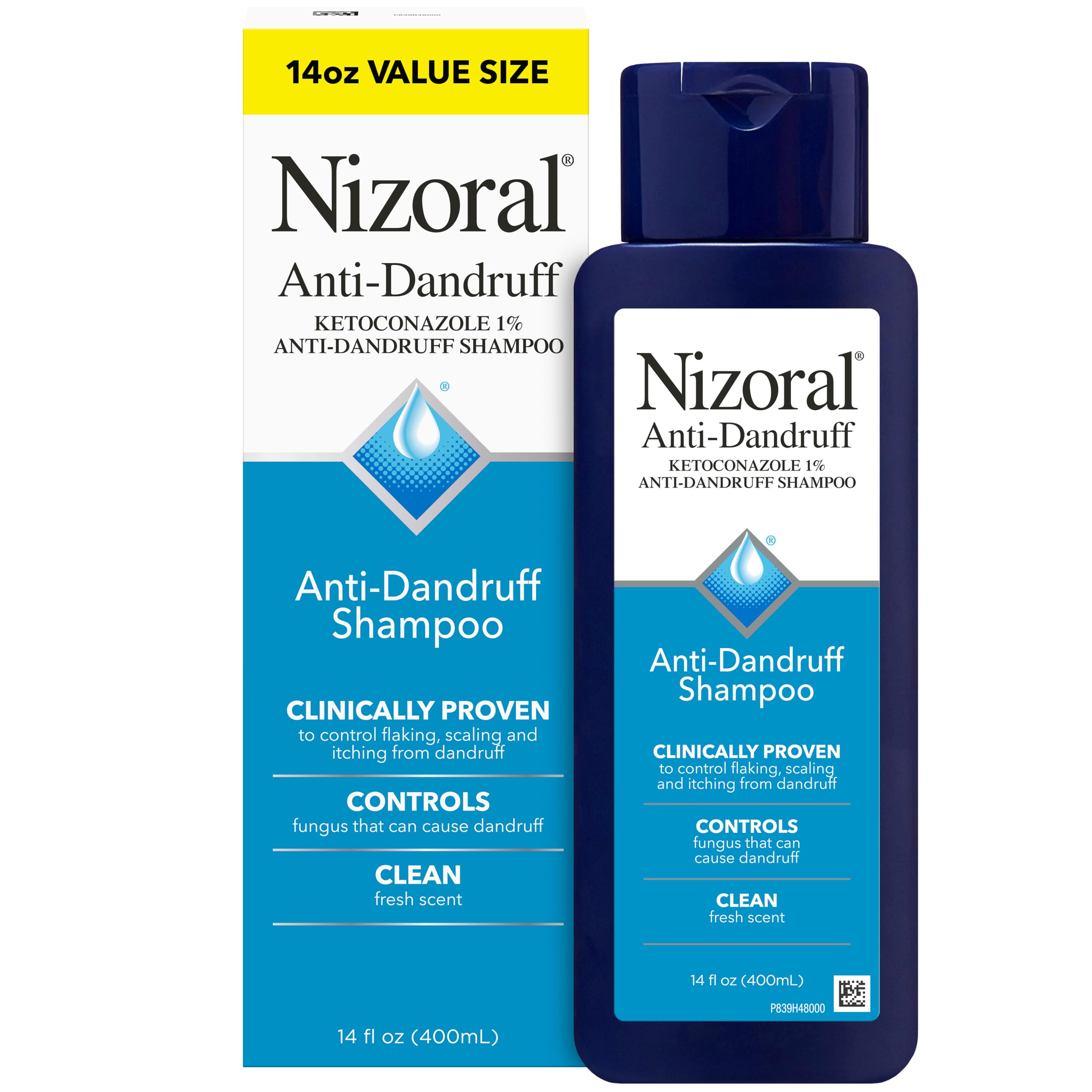 Nizoral Anti-Dandruff Shampoo with 1% Ketoconazole, Fresh Scent, 14 Fl Oz | Anti