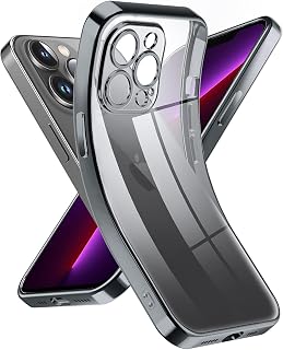 Supdeal Transparent Case for iPhone 13 Pro, Never Yellow with Camera Protection, Ultra Thin and Lightweight Transparent Silicone Cover, 6.1 Inch, Black