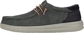 HEYDUDE メンズ ポール | メンズシューズ | メンズレースアップローファー | 快適で軽量, ブラックオイスター, 27.0 cm