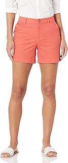 Amazon Essentials Femme Short Chino Coupe Ajustée Taille Mi-Haute, Entrejambe de 12,7cm