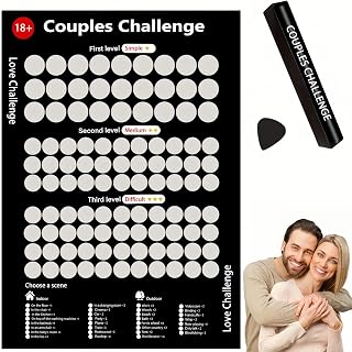 Love Game Scratch Off Poster, 100 Positions Challenge Dates Scratch Off Poster Illustrated with Pictures Love Challenge Couples Challenge Different Challenges Every Day