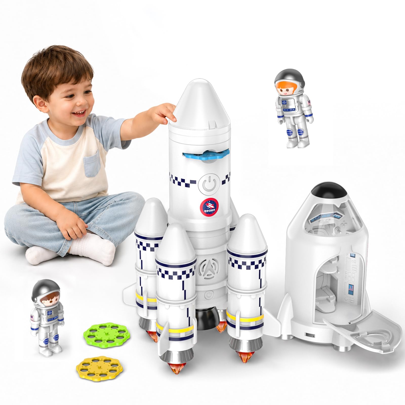Space Rocket Toy for Toddler 3 4 5 Year Old Boys Kids STEM Toys for Age 3-5 | As