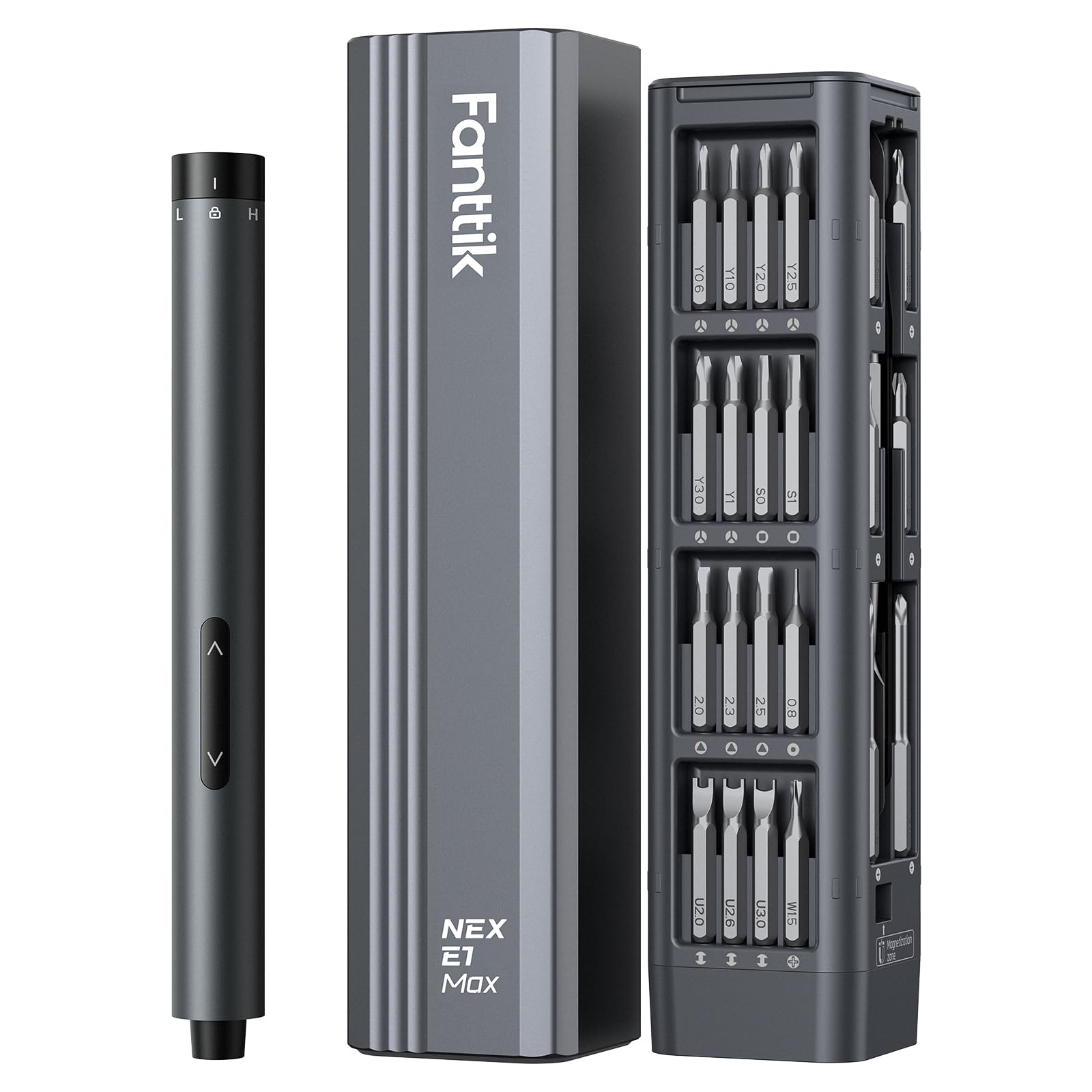 Fanttik E1 Max Electric Screwdriver, 53-in-1 Screwdriver for DIY (Grey) | 50 Mag