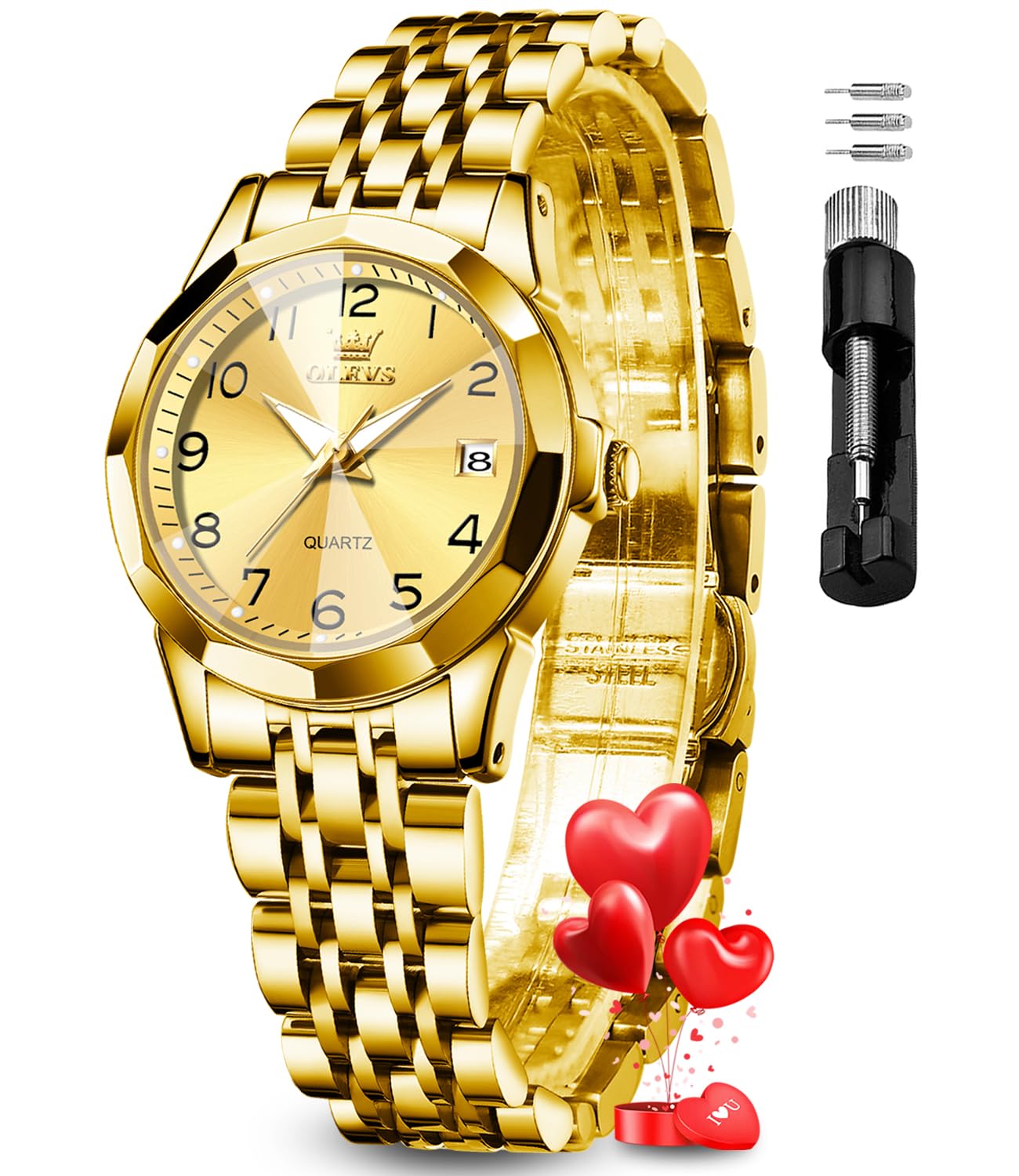 OLEVS Womens Watch Fashion Dress Diamond Female Watches for Ladies Analog Quartz