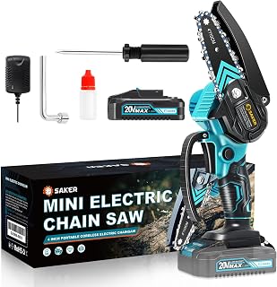 Saker Mini Chainsaw Cordless,Portable Electric Chain Saw | Handheld Chain Saw Pruning Shears Chain Saws for Tree Branches,Courtyard,Household and Garden,Gift for Men Dad Husband Women