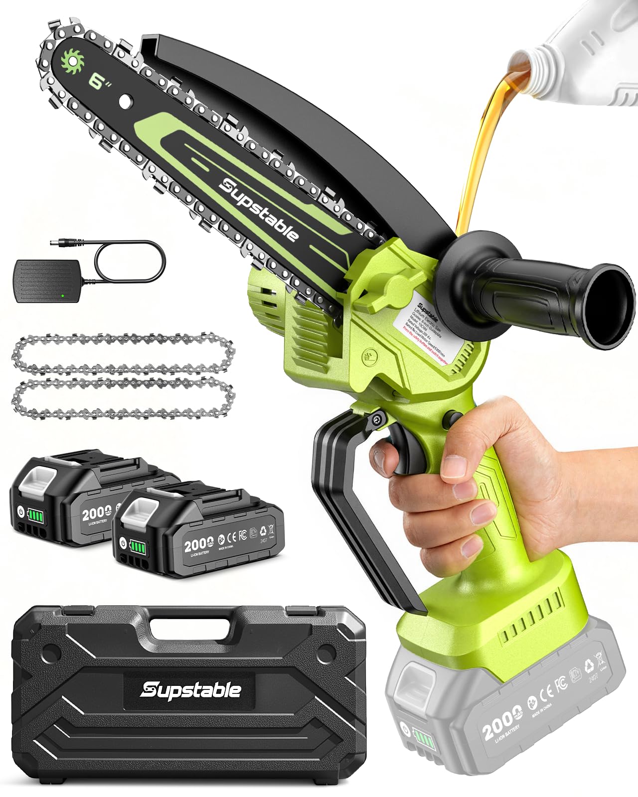 Supstable Mini Chainsaw 6 Inch,Battery Powered Chain Saw Cordless | Electric Saw