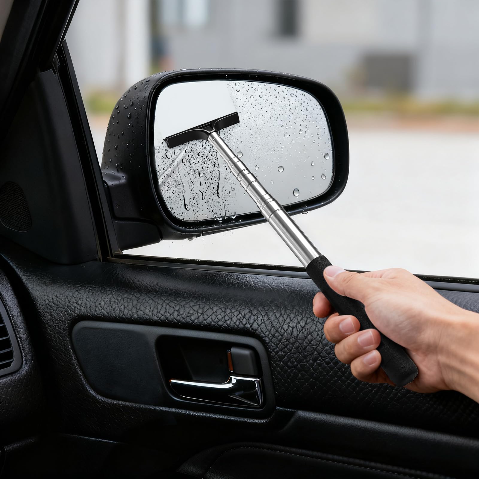 Side Mirror Squeegee, Car Mirror Squeegee, Retractable Car Rearview Mirror Wiper