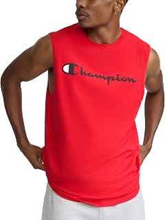 Champion Men's Classic Muscle T-Shirt, Sleeveless, Standard Fit, Script & C Logo, Available in Regular And Big & Tall Shirt