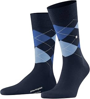 Burlington Men's Edinburgh Socks Breathable Climate-Regulating Odour-Neutralising Wool Argyle Pattern Flat Seam For Pressure-Free Toes Warm For Everyday Wear Business Looks 1 Pair