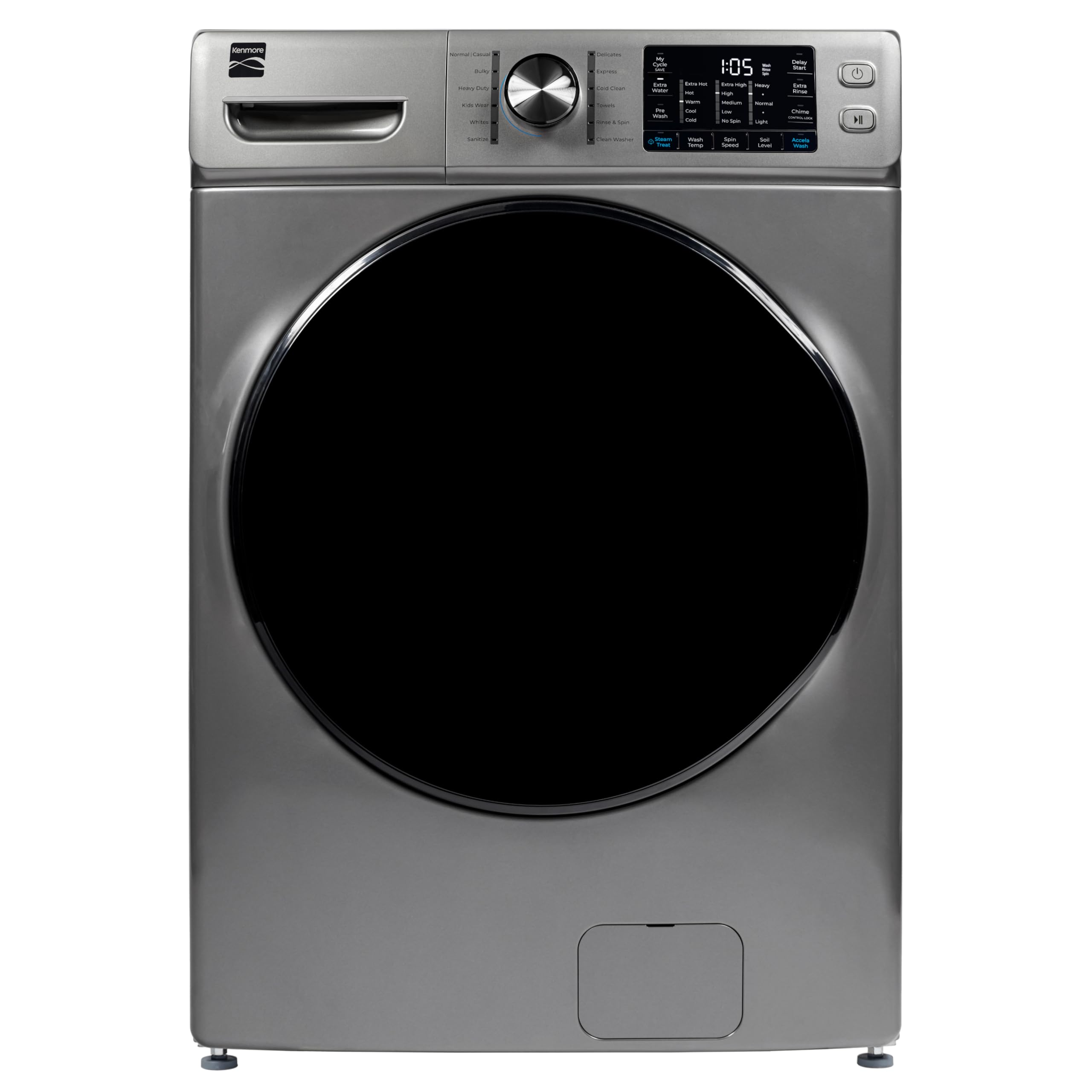 Kenmore 4.5 cu. ft. Front Load Washer - Metallic Silver | Stain Removing Steam T