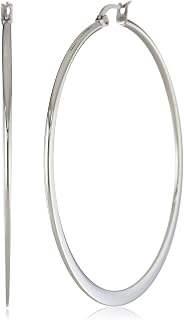 Amazon Essentials Gold Plated or Stainless Steel Flattened Hoop Earrings