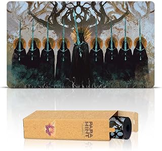 Paramint The Nine - 24x14 Stitched MTG Playmat | Art by Anato Finnstark. Non-Slip Rubber Base. Compatible with Magic The Gathering TCG. Durable Tabletop Desk Protection.