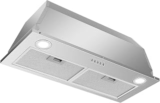 Zomagas Range Hood Insert 30 inch Stainless Steel Built-in Kitchen Hood | 600 CFM, Ductless/Ducted Range Hood, Push Button Control, 3-Speed Fan, 2 Pcs Aluminum Filters