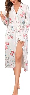 Vlazom Womens Dressing Gown, Super Soft Kimono Robes Full-Length Bathrobe for All Seasons S-3XL