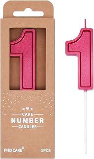 PHD Luxe Red 2.76 Inch 1 Number Birthday Candles for Party Celebration
