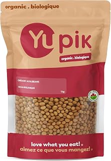 Yupik Organic SOYA Beans, 1 kg, Non-GMO, Vegan & Gluten-Free, Raw Dried Legumes, Salt & Sugar Free, High in Protein & Iron, Perfect for Salads & Cooking