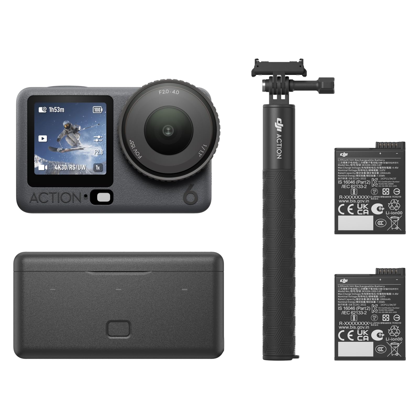 DJI Osmo Action 6 Enhanced Combo, 8K Waterproof Action Camera | 1/1.1" Square Se