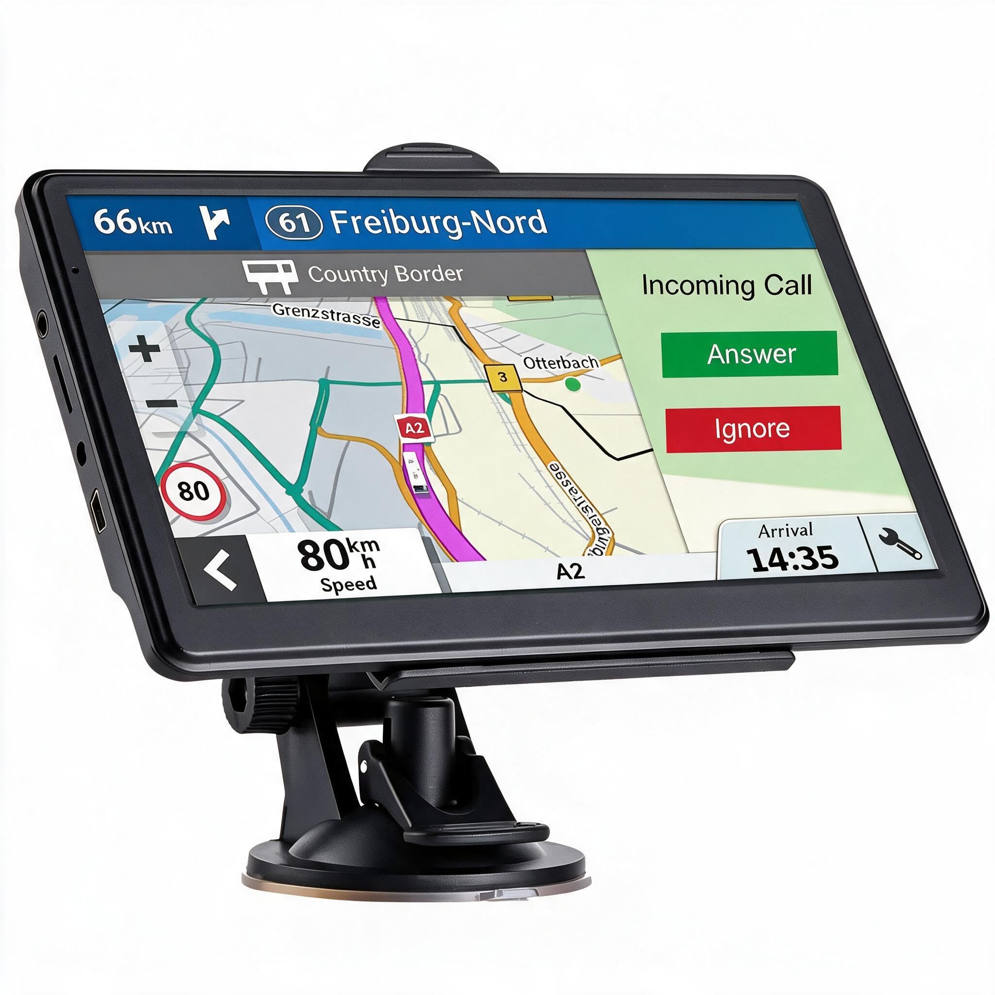 GPS Navigation for Car, 2026 Map 7 inch Touch Screen Car GPS 256-16GB,Voice Turn