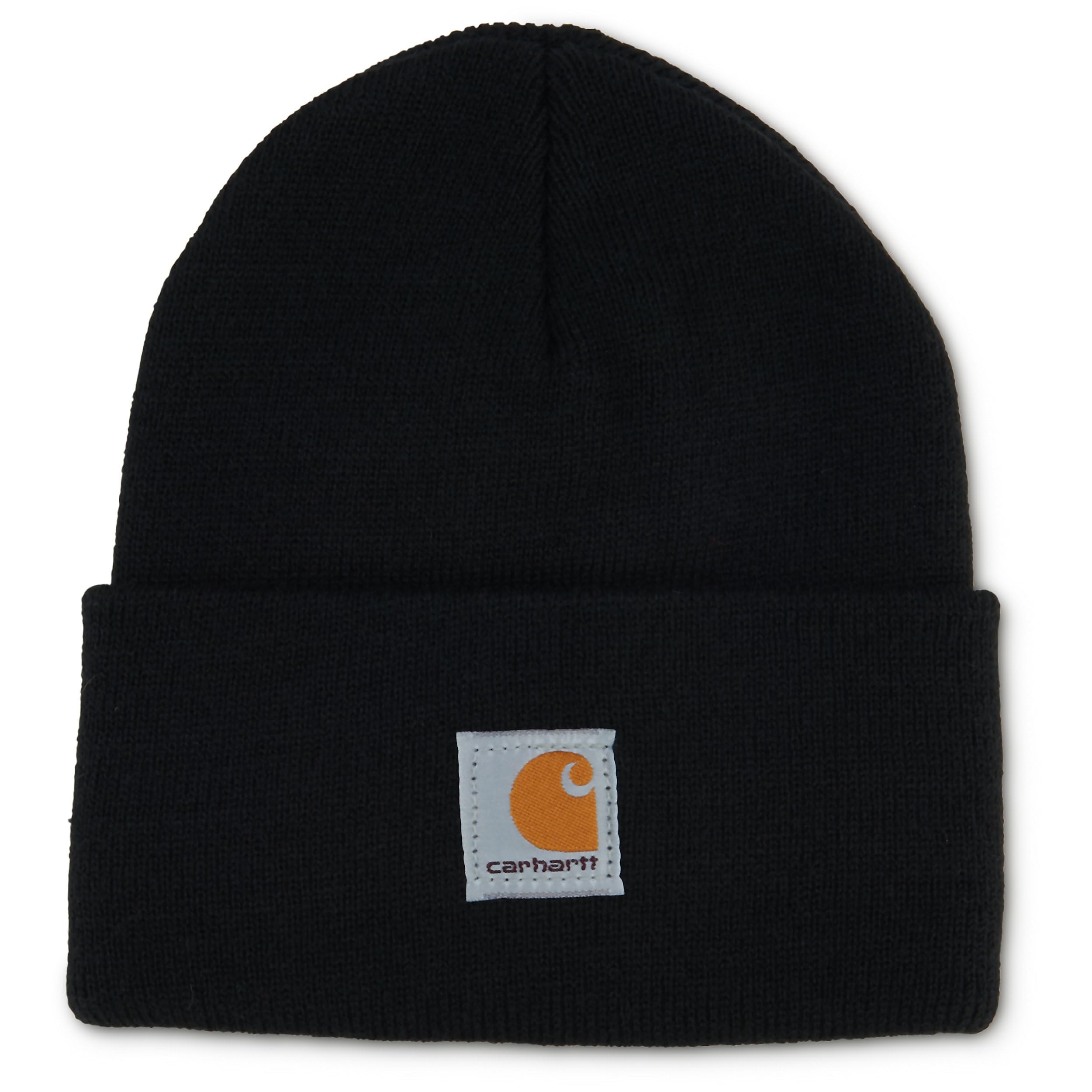 Carhartt Unisex Kids Youth Knit Beanie Cuff Hat, Caviar Black (Youth), One Size