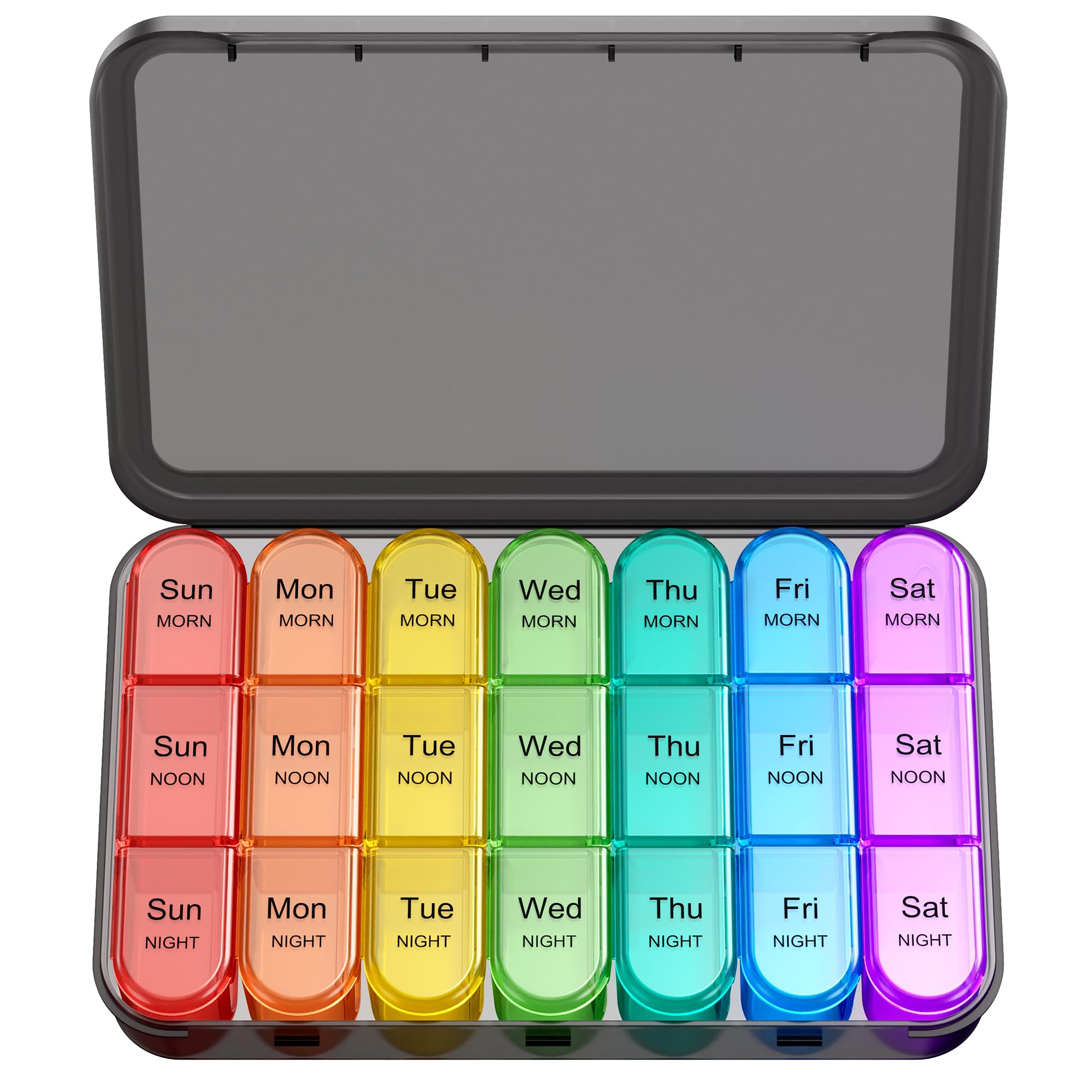 Zoolion Weekly Pill Box 7 Day 3 Times a Day - Travel Tablet Organiser | Easy Ope