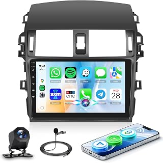 Rimoody Car Stereo for Toyota Corolla 2009-2013, Wireless Carplay | Wireless Android Auto, 9'' IPS Touchscreen Mirror Link YouTube Video Vi-Link Car Radio Bluetooth FM/RDS DSP SWC Backup Camera