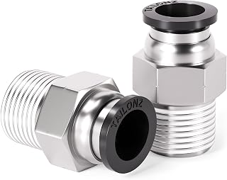 TAILONZ 1/4" Tube OD x 1/4" MNPT Straight Push to Connect Fitting 10Pcs | Copper&Plastic,for PU/PA/PE/PVC Tubes,Pneumatic Systems,Air Lines,Factories,Workshops,Industrial,Automation,Repair,Machinery