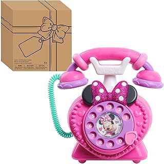 Disney Junior Minnie Mouse Ring Me Rotary Pretend Play Phone | Lights and Sounds, Holiday Stocking Stuffers, Gifts, Presents