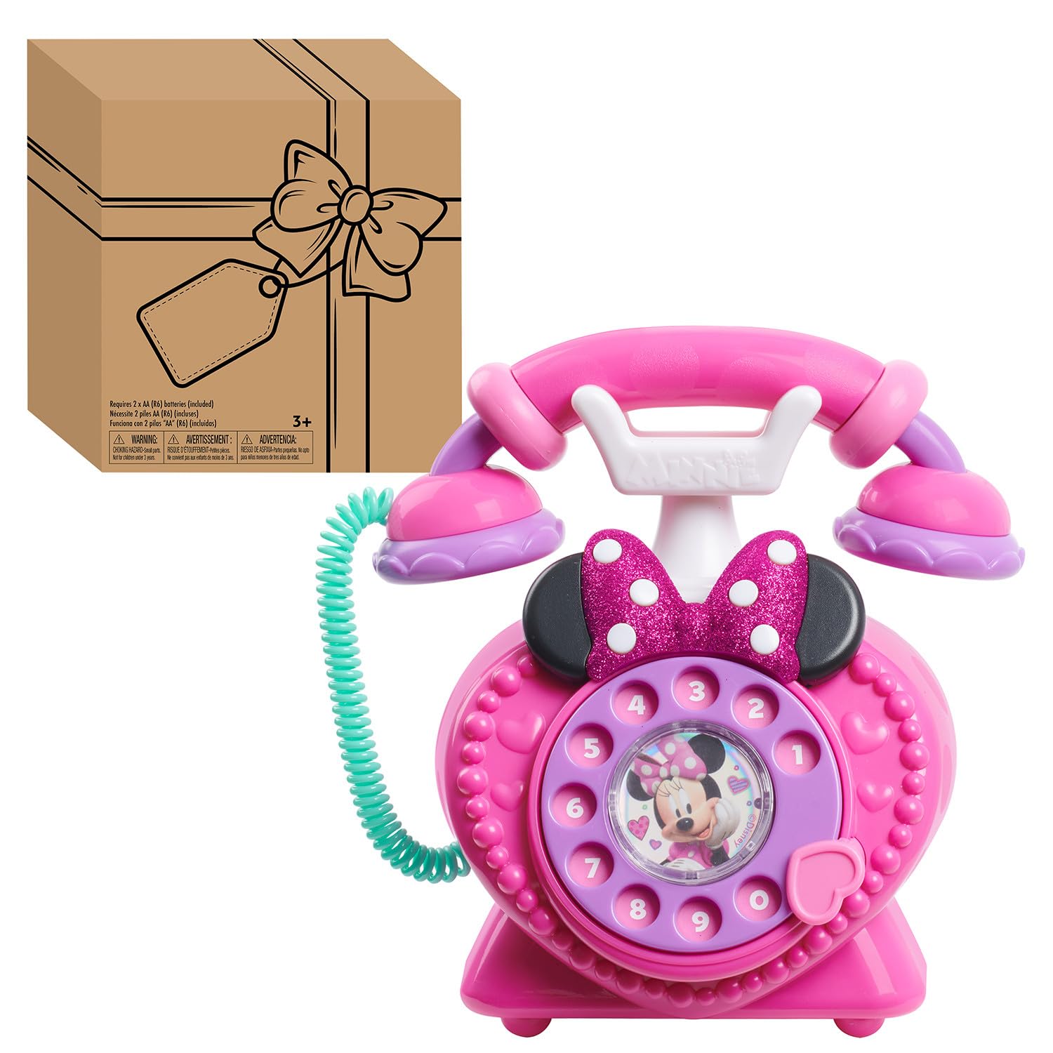 Disney Junior Minnie Mouse Ring Me Rotary Pretend Play Phone | Lights and Sounds