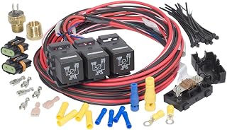 Painless Performance 30117 Dual Activation, Dual Electric Fan Relay Kit with Thermostatic Switch (On 185/Off 175)