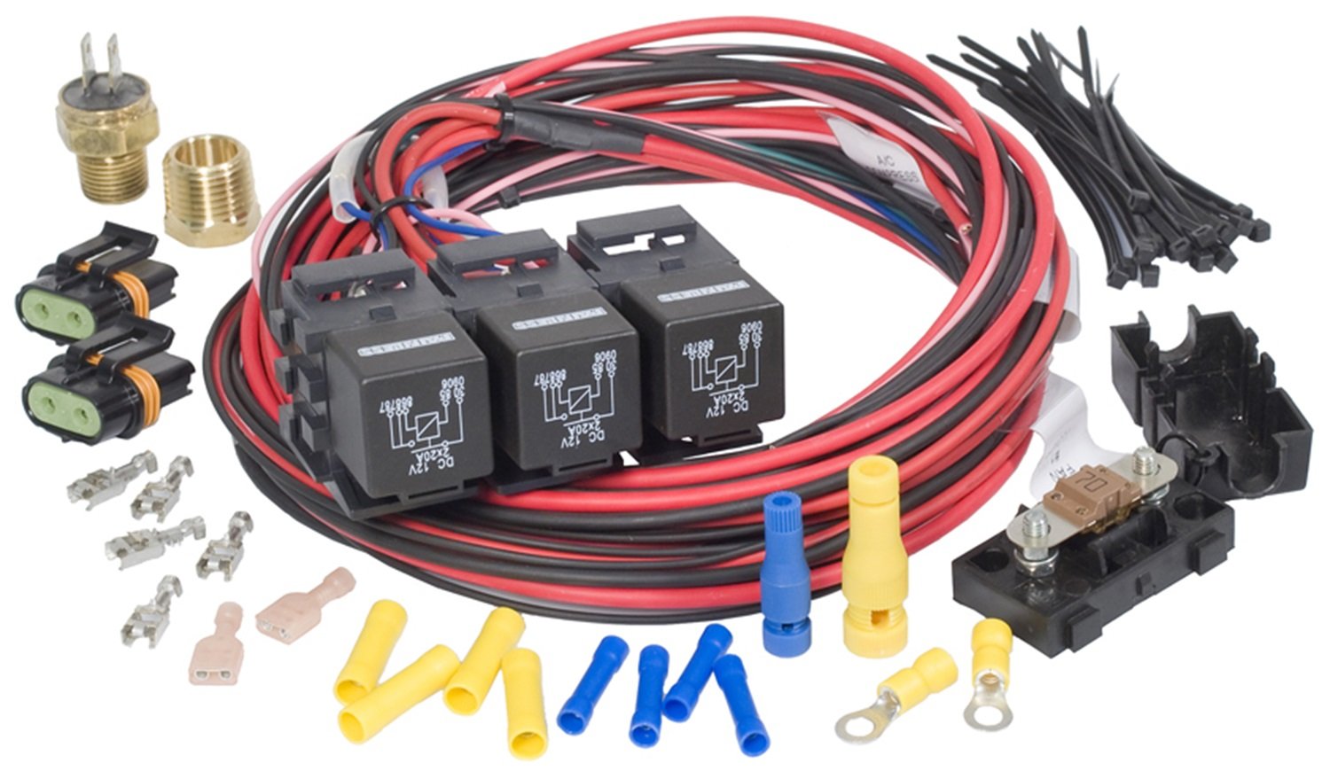Painless Performance 30117 Dual Activation, Dual Electric Fan Relay Kit with The