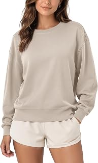 ODODOS Modal Soft Oversized Sweatshirts for Women Crew Neck Long Sleeve Relaxed Pullover Tops