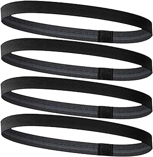 4 Pack Headband, Elastic Hair Bands, Non Slip Hair Band | Mini Stretchy Sweat Bands, for Yoga, Makeup, Unisex-Youth (Black)