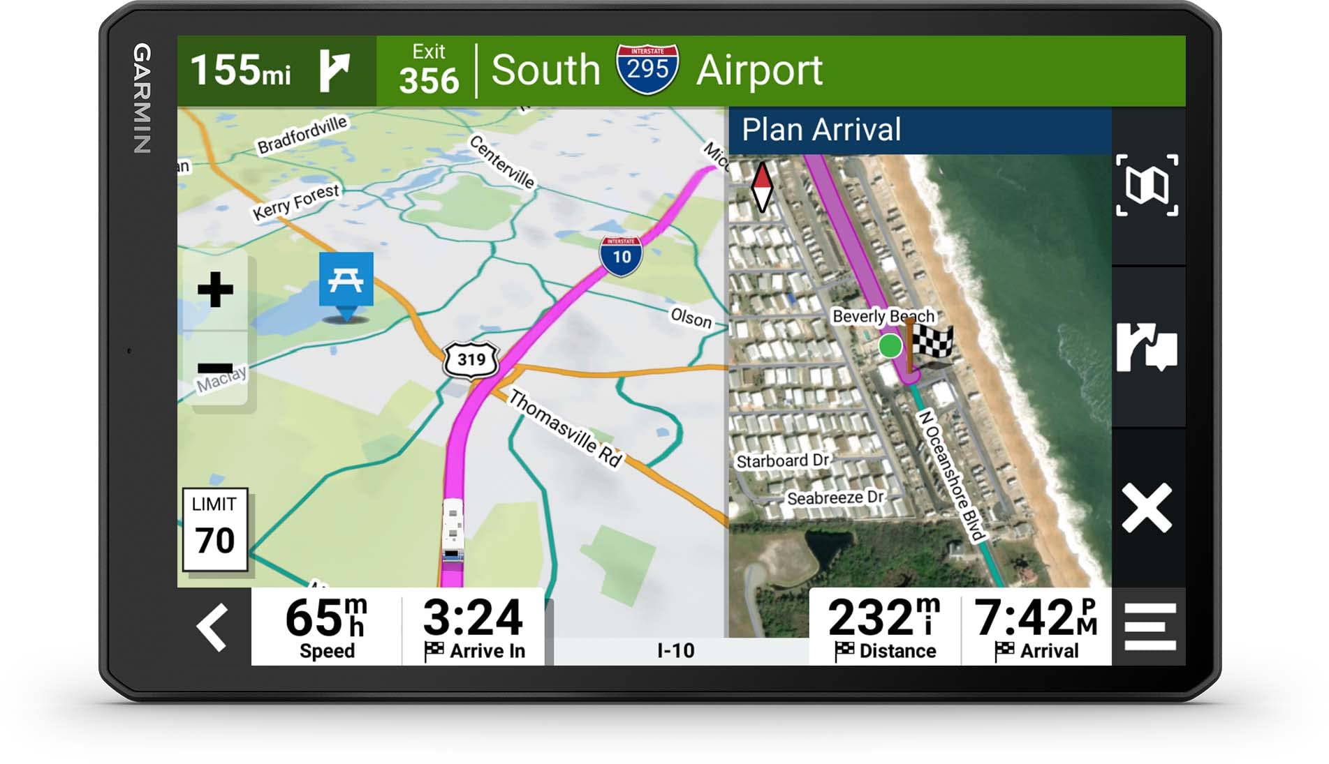 Garmin RV 795, 7” GPS RV Navigator, Custom RV Routing | Directory of Parks and S