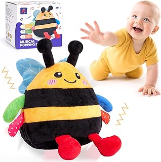 hahaland 4-IN-1 Dancing Bee Baby Toys 6-12 Months Interactive Sensory Toy