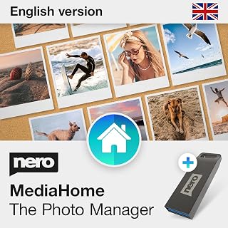 Nero MediaHome Media Manager on USB Stick | Organise Photos, Music & Videos with AI | Create Slideshows, Play Media & Stream Across Devices | Lifetime Licence | 1 PC | Windows 11 / 10
