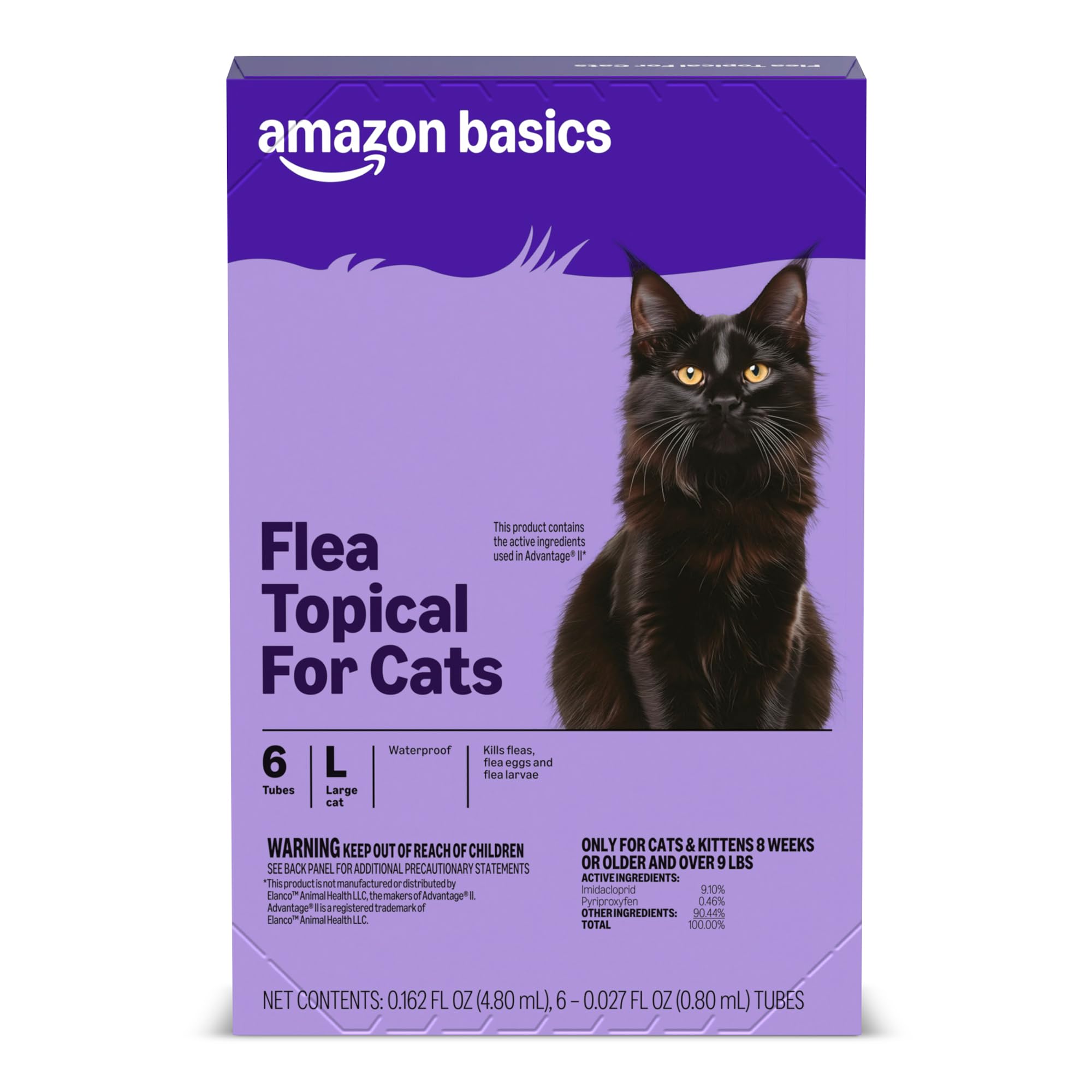 Amazon Basics Preventative Topical Flea Treatment and Prevention for Large Cats 