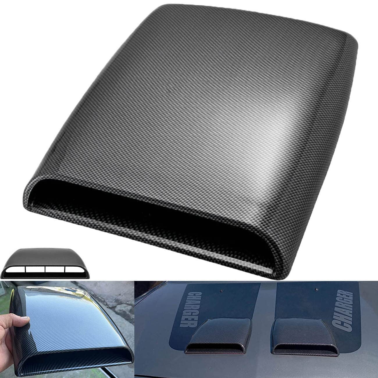 NATGIC Universal Car Air Flow Decorative Intake Hood Scoop Turbo Bonnet Vent Cov