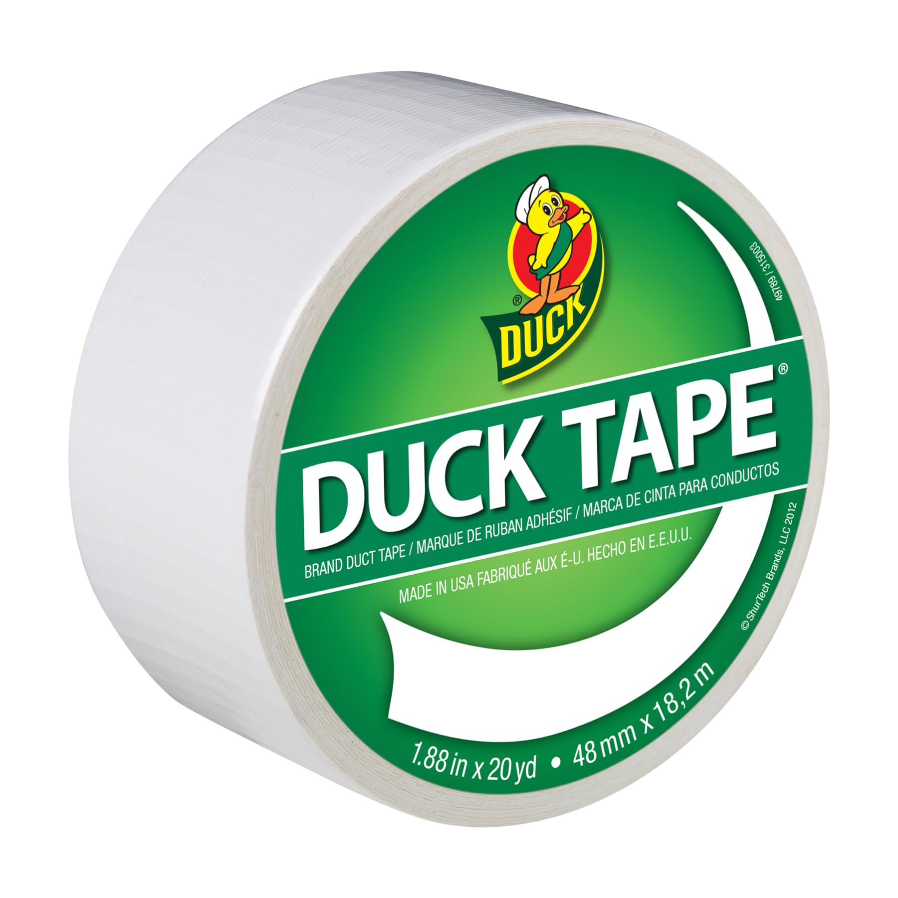 Duck Tape Brand Color Duct Tape, 1.88 in x 20 yds, White, Single Roll | Heavy Du