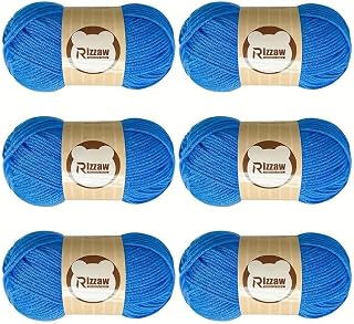 Set of 6 Soft Wool Balls for Beginners, 50g/Roll Wool Balls for Crochet Clothes and Blankets, Crochet Yarn for DIY Handbags, Sweaters, Etc-55 Royal Blue