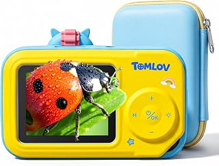 TOMLOV P50K 2.4" Handheld Digital Microscope for Kids, STEM Toys, Blue | 500X Magnifying Glass, Custom EVA Case, 16MP Photo/Video, PC View, Pocket Science Kit Birthday Gift for Boys Girls Age 6-12
