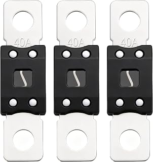 Weasch 32V 40A MEGA/AMG Fuse, High Current Bolt Mount Automotive | 40 Amp for Cars, Trucks, Construction Vehicles, Buses, Caravans Cars, Boats, 3 Pack, replacement MEGA AMG fuse