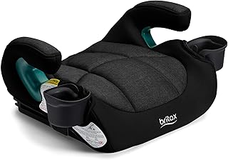 Britax UpNGo Click Backless Booster Car Seat — Raven Black | Lightweight, Portable, & Slim Travel Booster Seat With Rigid LATCH and PosturePlus; Accommodates Kids up to 120 Lbs and 63”