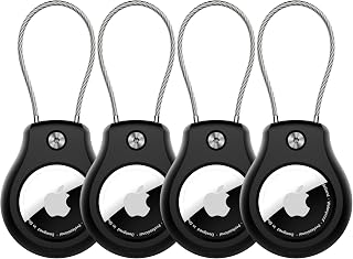 4 Pack for AirTag Keychain Holder, Waterproof Air Tag Lock Case, compatible with Apple AirTags, for Luggage Backpack