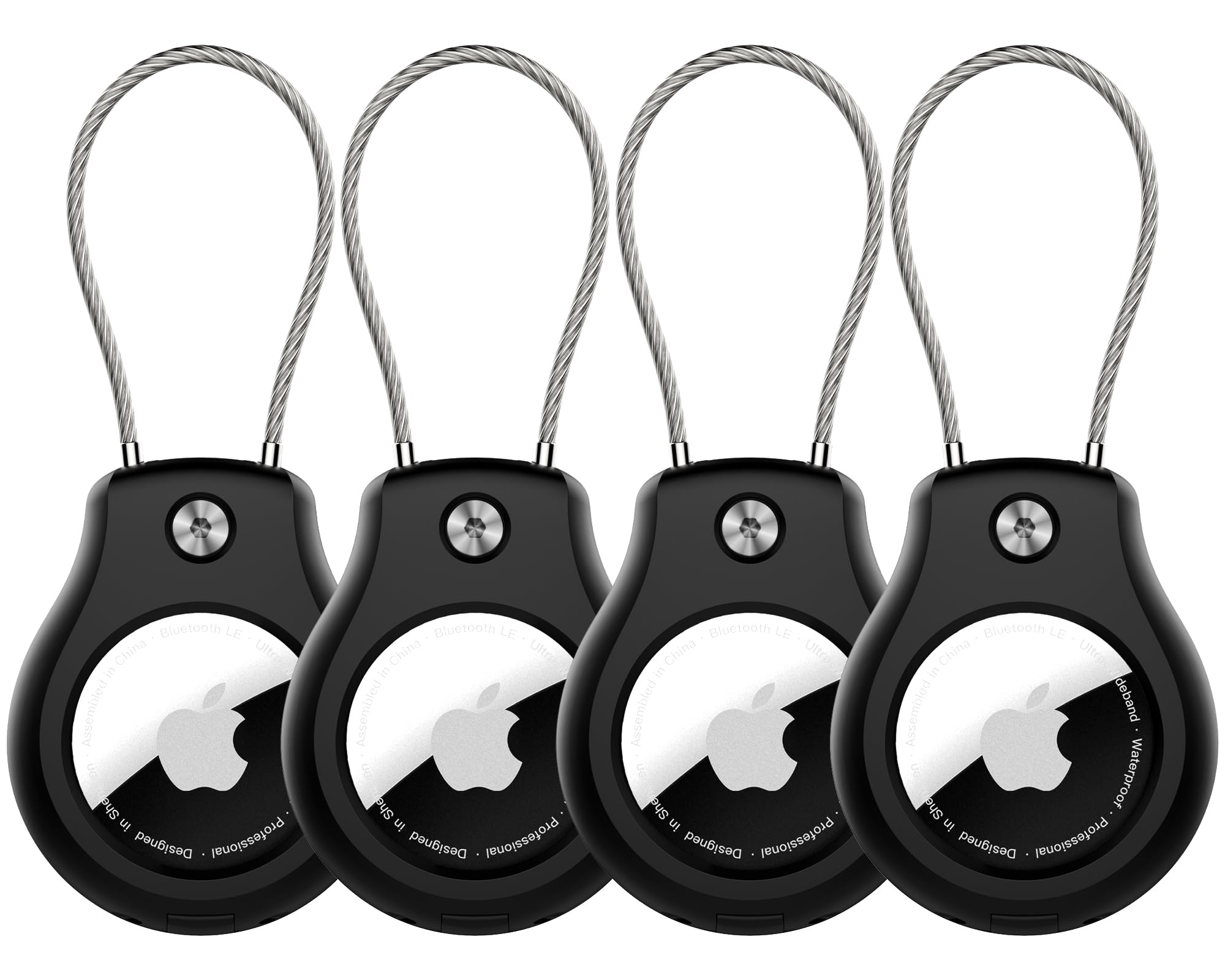 4 Pack for AirTag Keychain Holder, Waterproof Air Tag Lock Case, compatible with