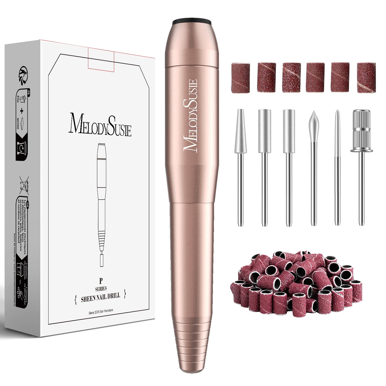 MelodySusie USB Nail Drill PC120I for Gentle Nail Prep | 20000RPM, Adjustable Sp