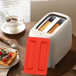 Red Silicone Dust Cover for 2 Slot Toaster - Heat Resistant - Food Grade Cover for Crumbs and Splashes - Easy to Clean - 7" x 4" x 0.5"