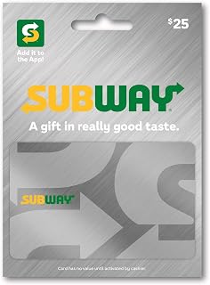 SUBWAY Physical Gift Card | $25